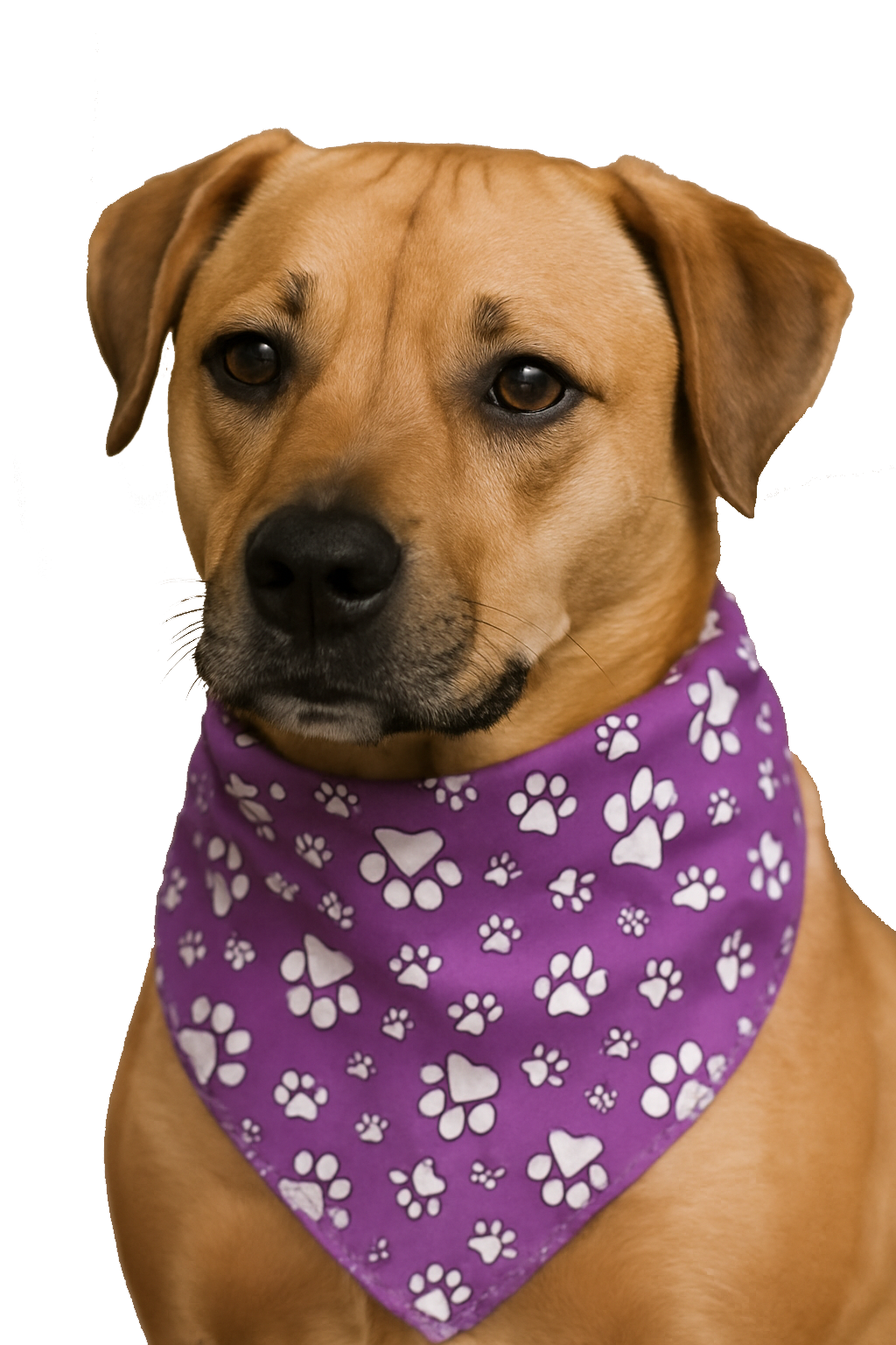 S3114 White Paws Bandana, Purple