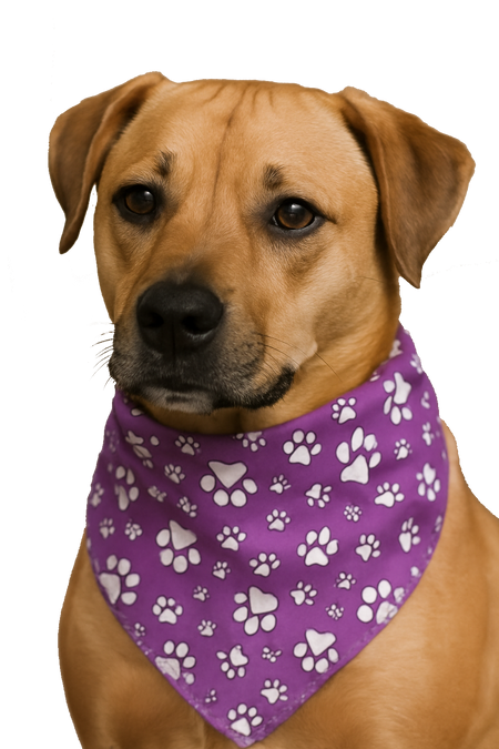 S3114 White Paws Bandana, Purple