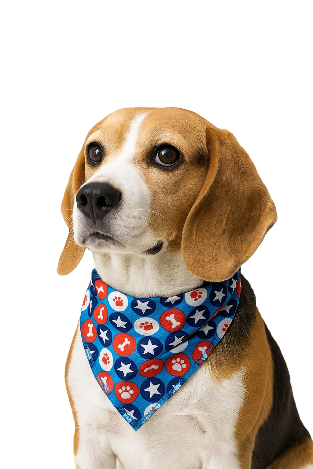 S3125 Red, White & Blue Dot Doggie Bandana, Blue