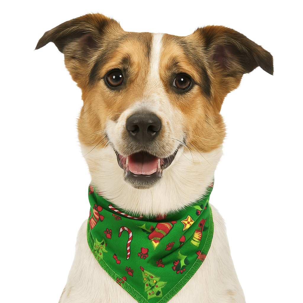 S3126 Christmas Trees & Candy Canes Bandana, Green
