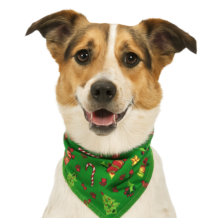 S3126 Christmas Trees & Candy Canes Bandana, Green