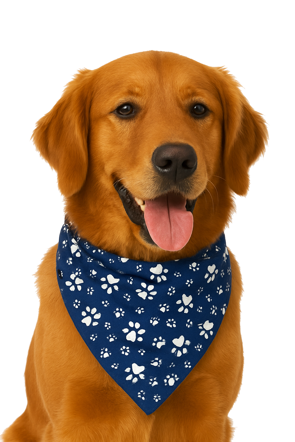 S3012 White Paws Bandana, Royal Blue 