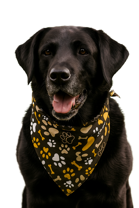 S3131 Paws & Bones Bandana, Black