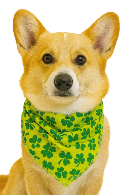 S3136 St. Patrick's Day Bandana Green/ Yellow