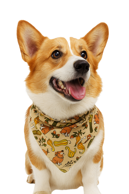 SA3138 Happy Harvest Squash Doggie Bandana, Brown