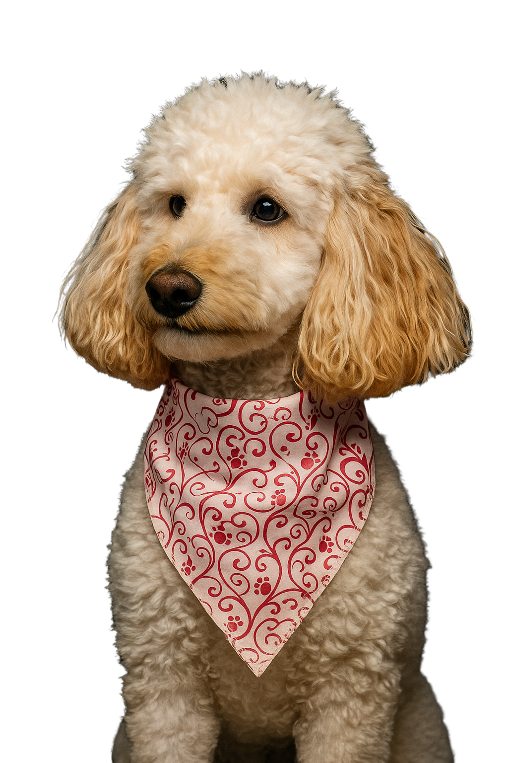 S3157 Hearts & Paws Bandana, Red