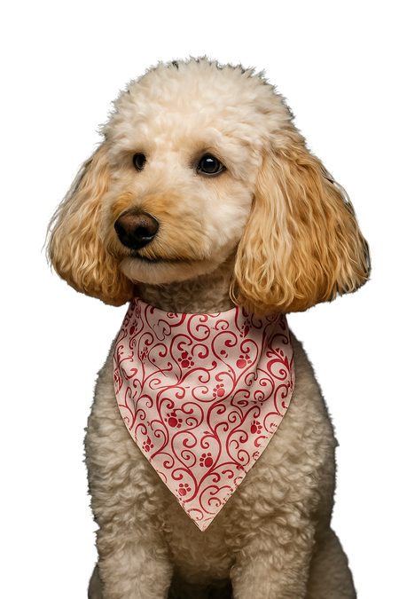 S3157 Hearts & Paws Bandana, Red