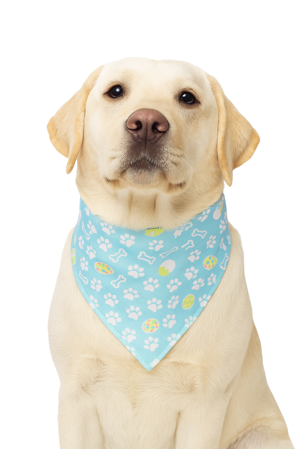 S3017 White Paws & Bones Easter Bandana, Blue