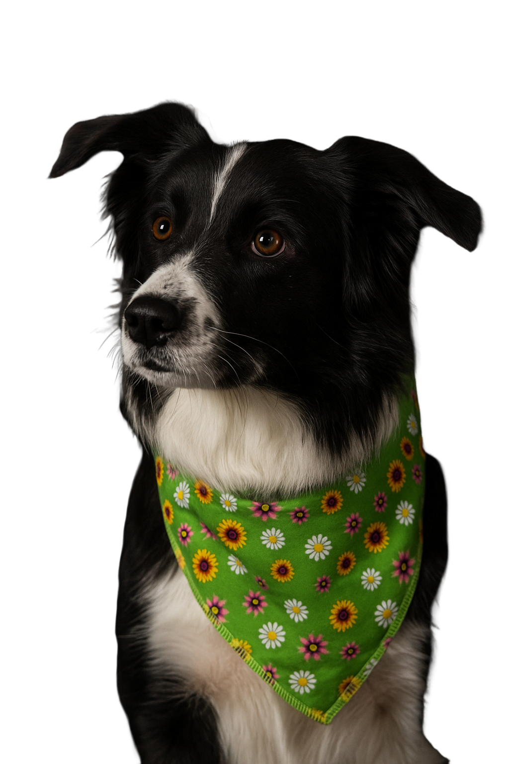 S3018 Flowers Bandana, Green
