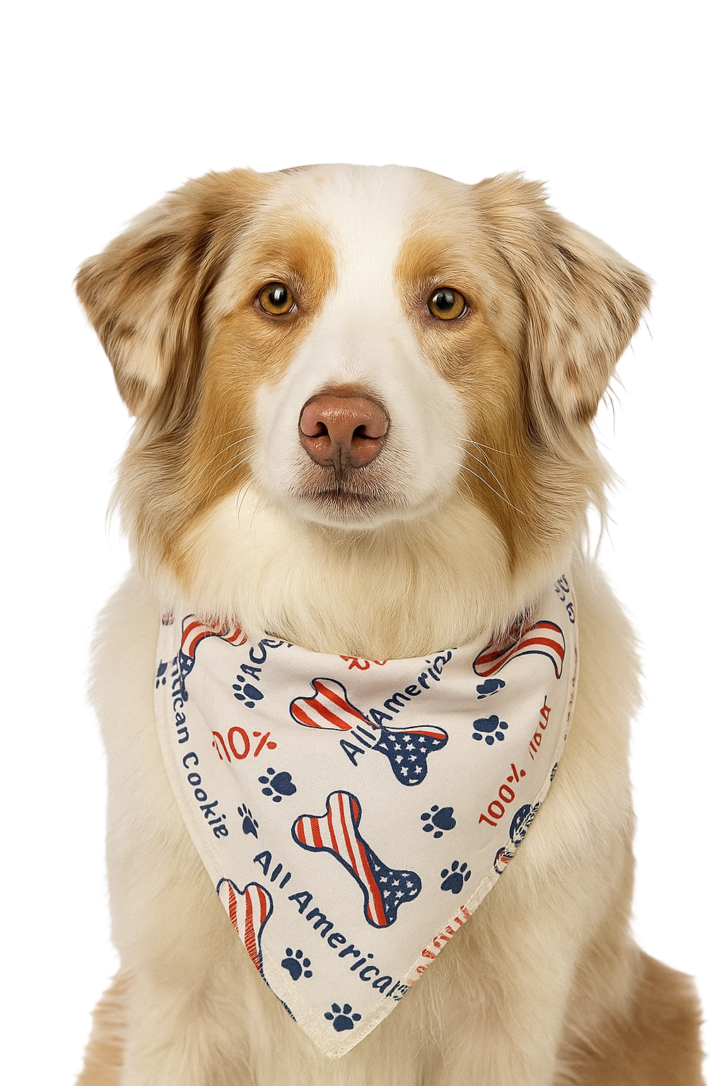 S3184 All American Dog Bandana, White