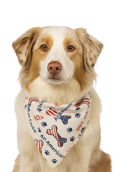 S3184 All American Dog Bandana, White
