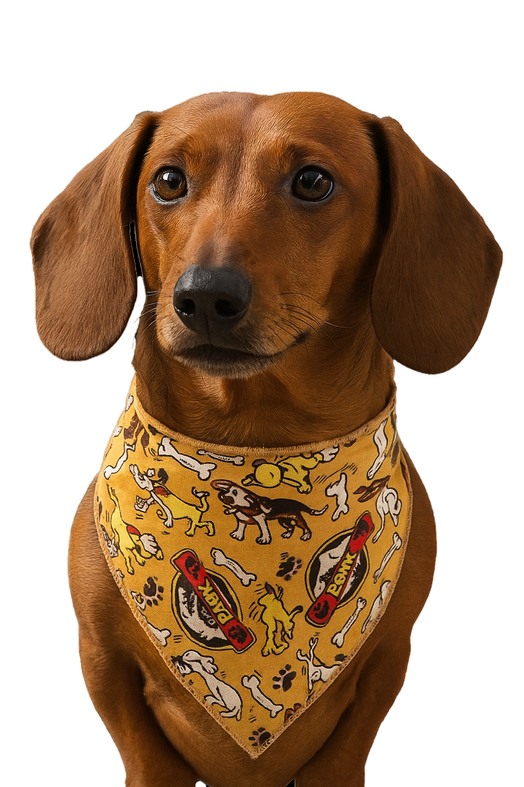 S3192 Dogs Digging Up Dino Bones Funny Bandana, Brown
