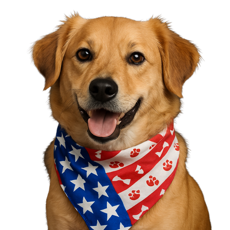 S3194 Stars & Pawprints Bandana, White