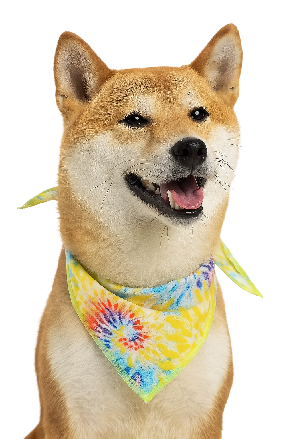 S3210 Tiedye Seventies Inspired Doggie Bandana, Rainbow