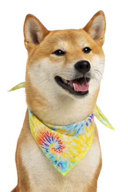 S3210 Tiedye Seventies Inspired Doggie Bandana, Rainbow