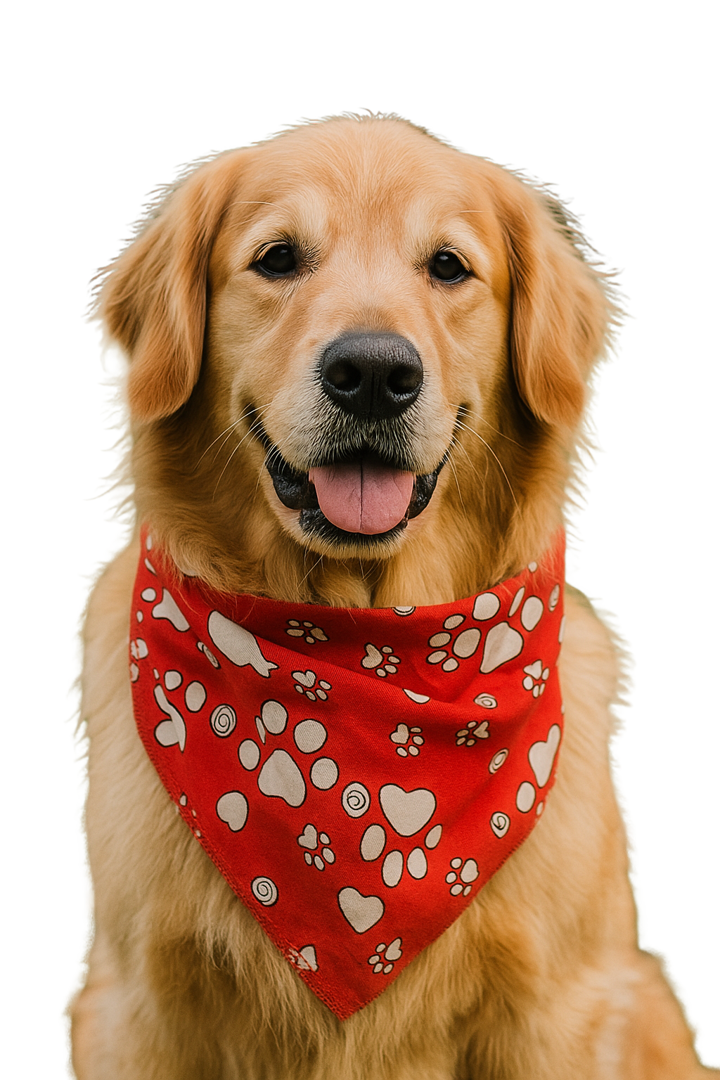 S3211 White Paws Bandana, Red