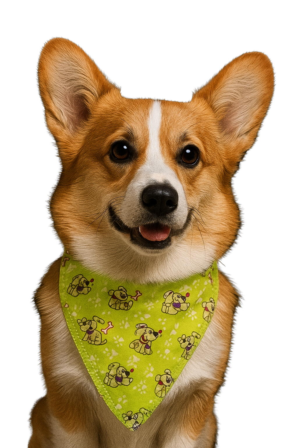 S3218 Cute Pawprint Puppy Bandana, Green