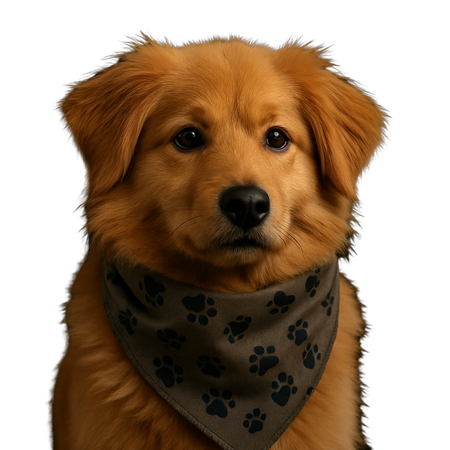 S3023 Black Pawprints Bandana, Grey
