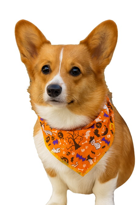 S3244 Halloween Doggie Bandana, Orange
