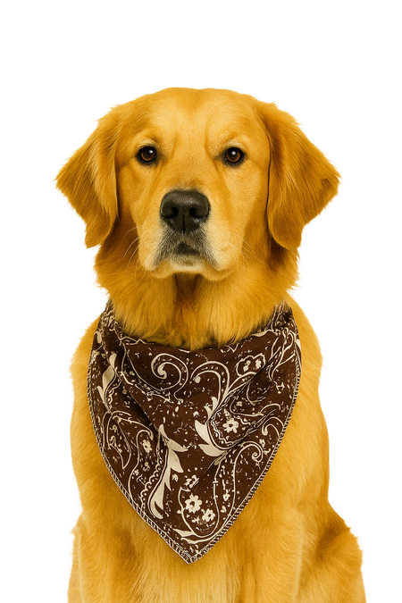 S3252 Rustic Brown Paisley Triangle Bandana 100% Premium Cotton