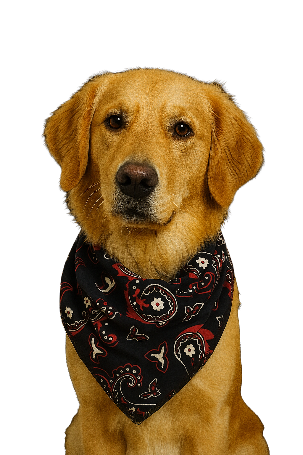 S3255 Black and Red Paisley Triangle Bandana 100% Premium Cotton