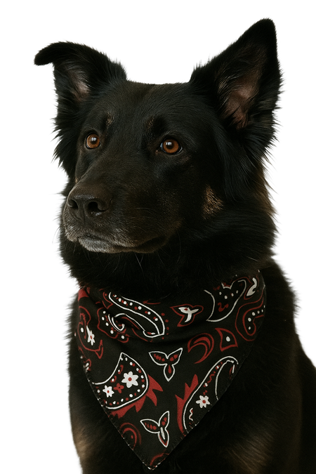 S3256 Navy and Red Paisley Triangle Bandana 100% Premium Cotton