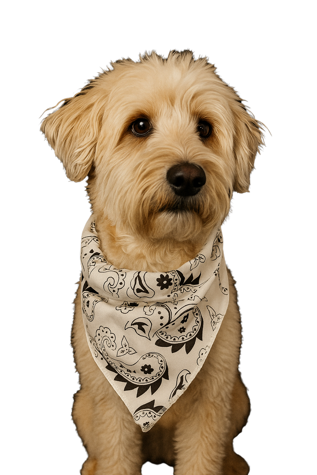 S3257 Classic White Paisley Triangle Bandana 100% Premium Cotton