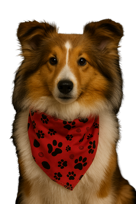 S3266 Paws Bandana, Red