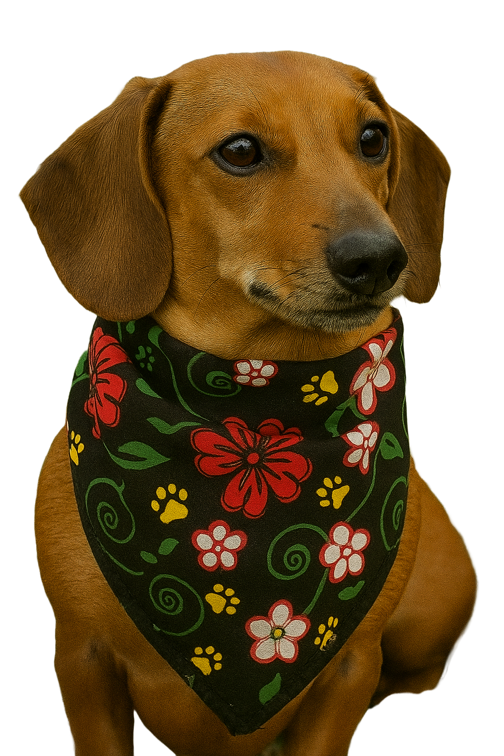 S3030 Flowers Bandana, Black