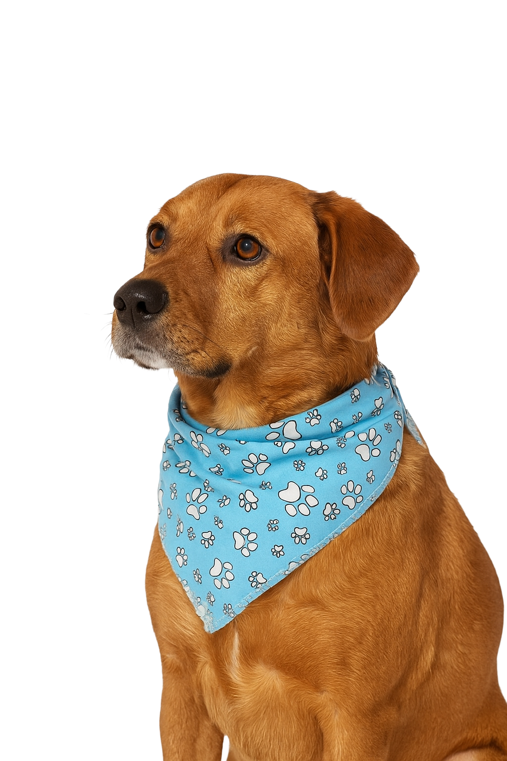 S3036 White Paws Bandana, Blue