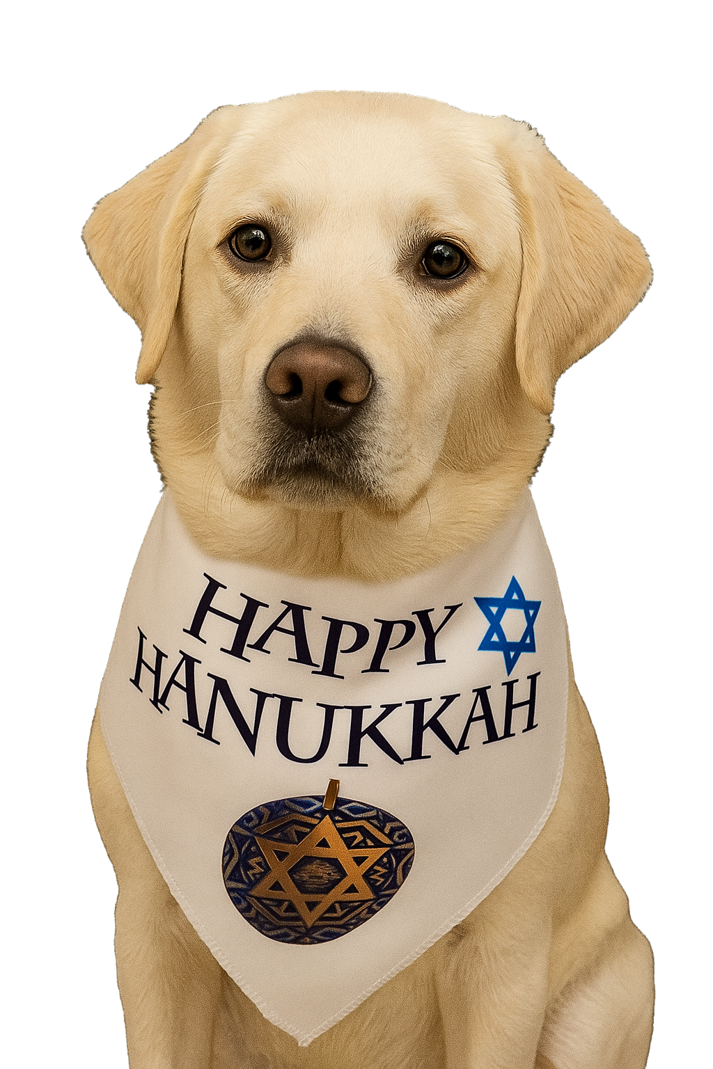 S3520 Happy Hanukkah Star Of David Bandana, White