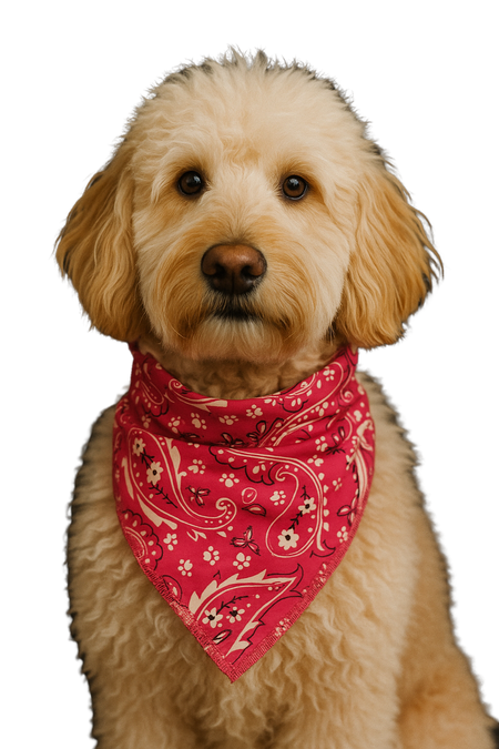 S3067 Paisley & Pawprints Bandana, Pink