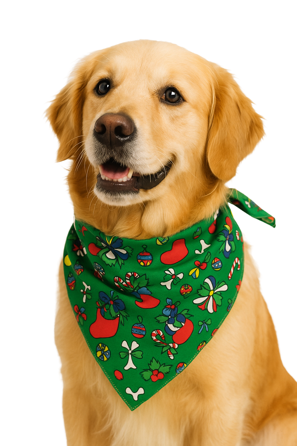 S3069 Christmas Bones & Stockings Doggie Bandana, Green