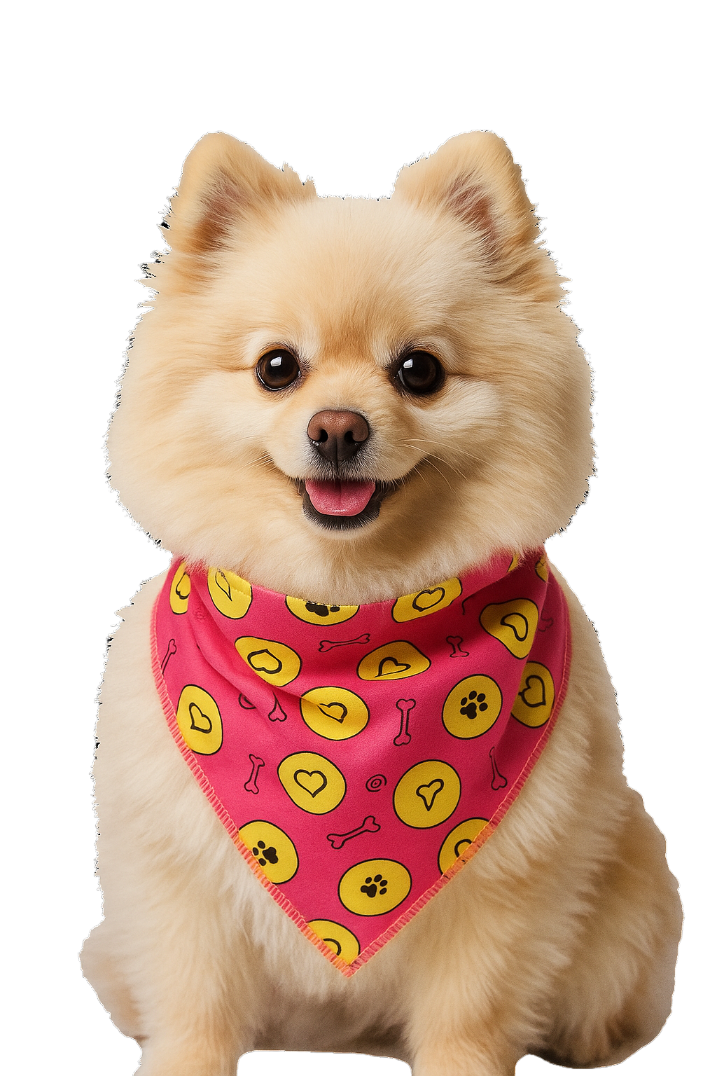 S3080 Paws, Bones & Hearts Bandana, Pink
