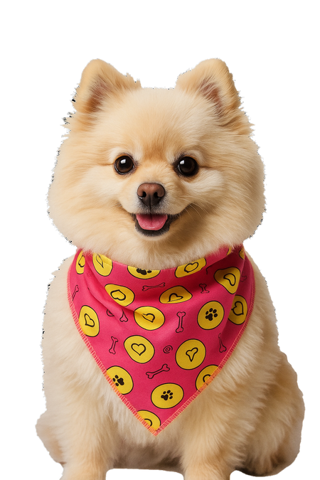 S3080 Paws, Bones & Hearts Bandana, Pink