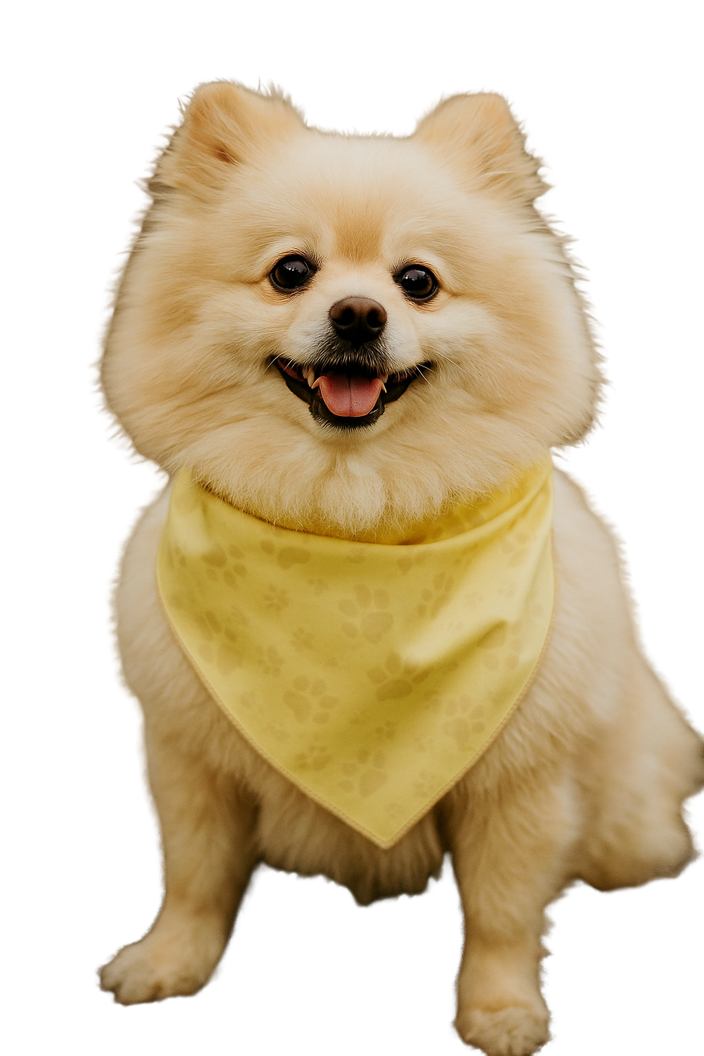 S3083 Brown Pawprints Bandana, Beige