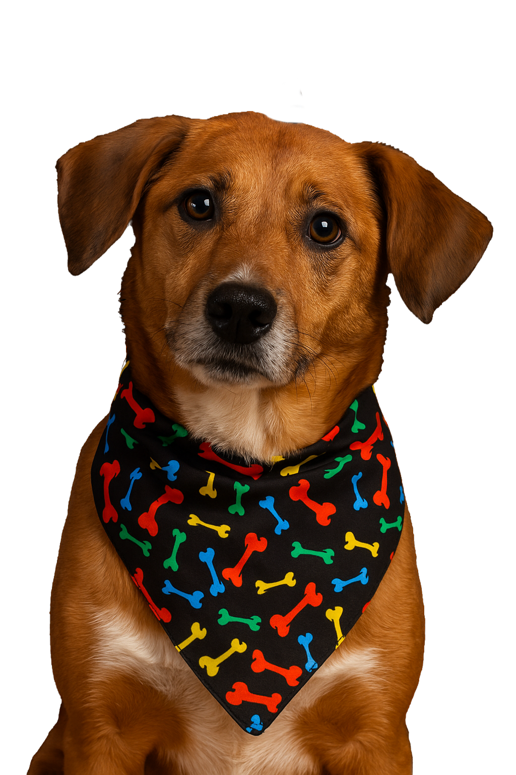 S3089 Bones Doggie Bandana, Black