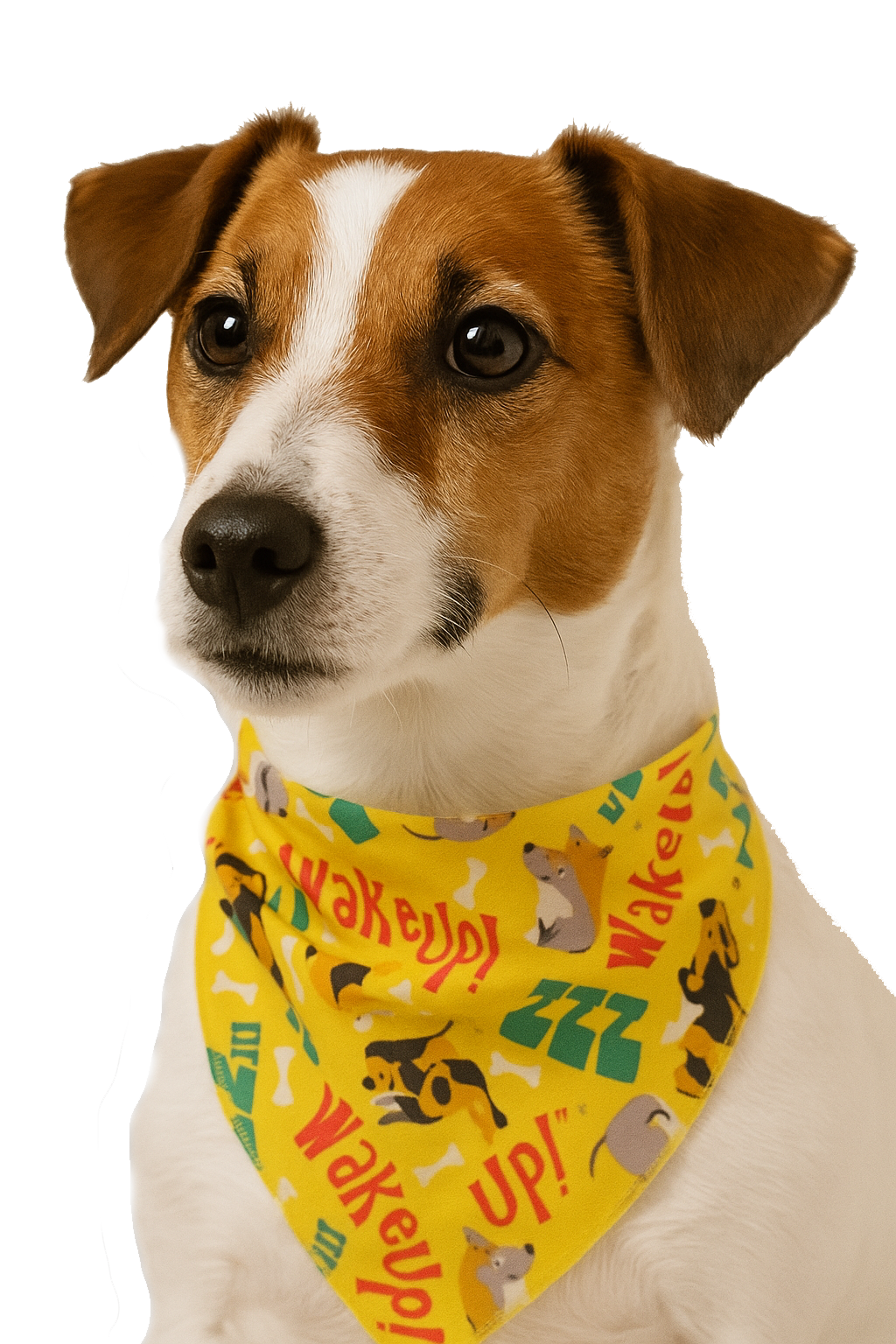 SA3191 Wake Up Sleepy Doggie Bandana, Yellow
