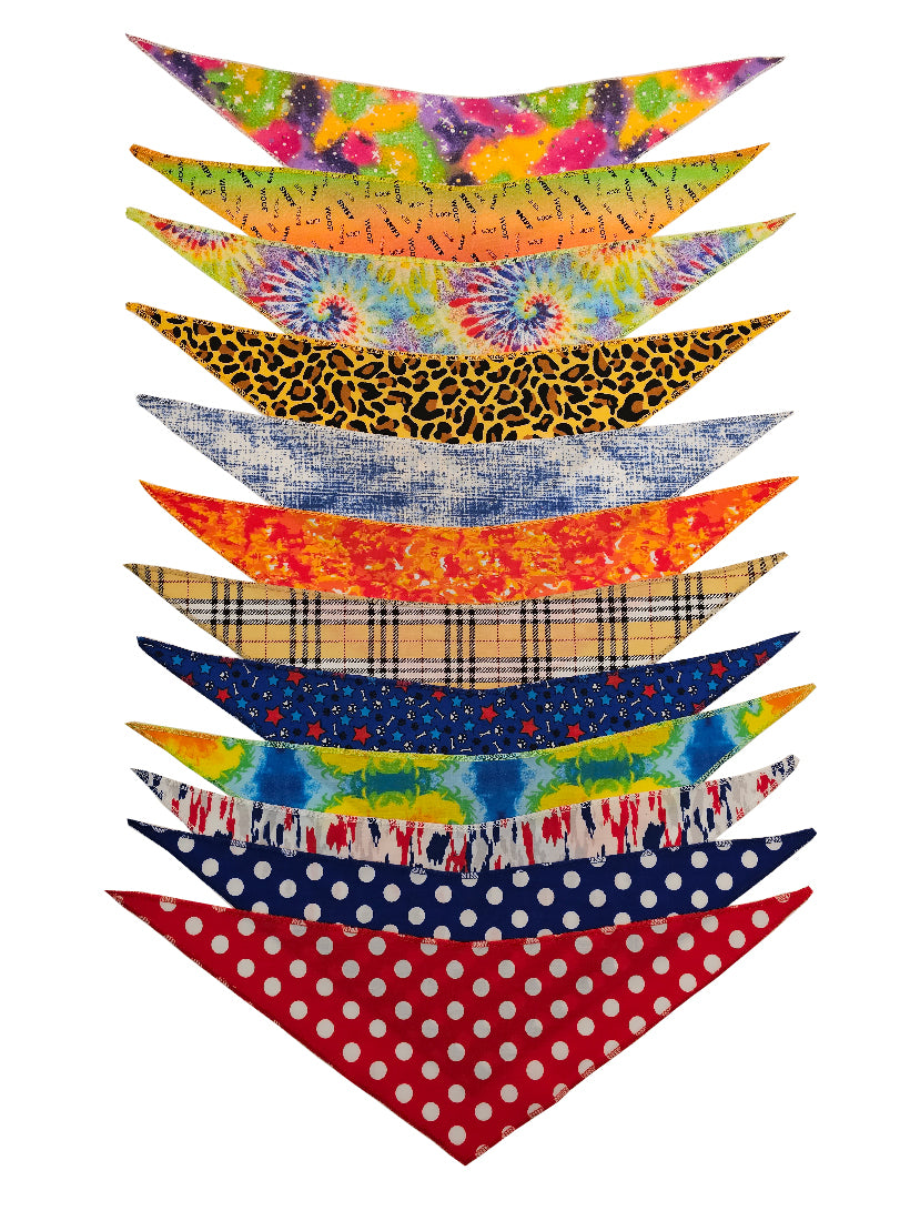 SPKS3 Bandanas Variety Pack Per Size - 12 assorted CASUAL bandanas  