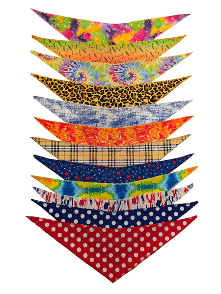 SPKS3 Bandanas Variety Pack Per Size - 12 assorted CASUAL bandanas  