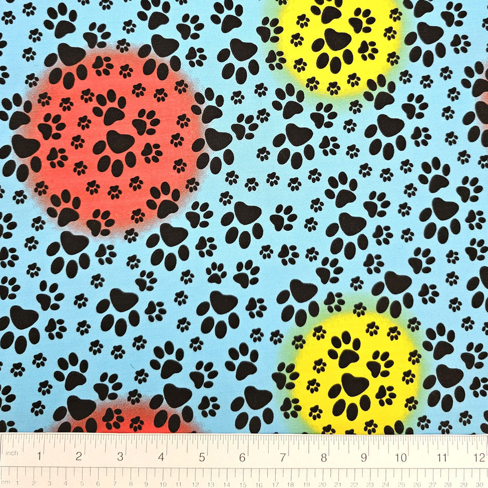F7053 Paws Gradient Fabric, Blue