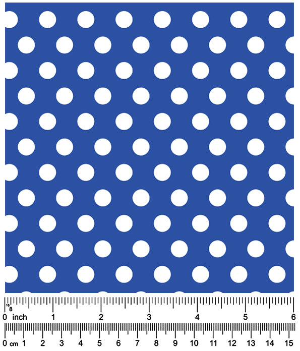 F7046 White Dots Doggie Fabric, Blue
