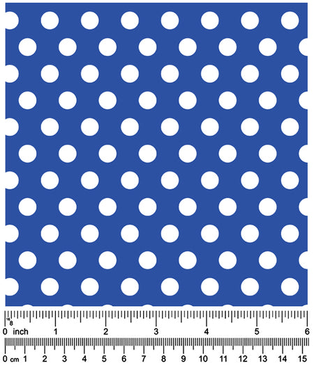 F7046 White Dots Doggie Fabric, Blue