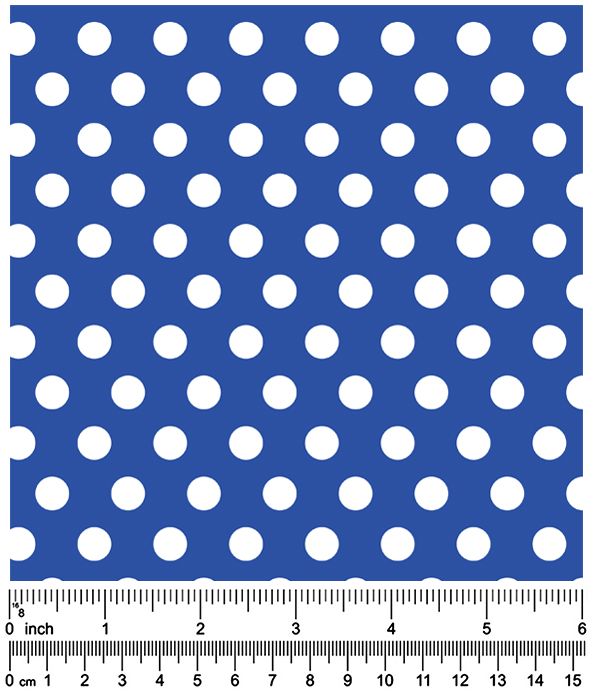 F7046 White Dots Doggie Fabric, Blue