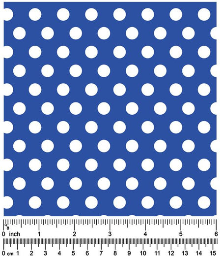 F7046 White Dots Doggie Fabric, Blue