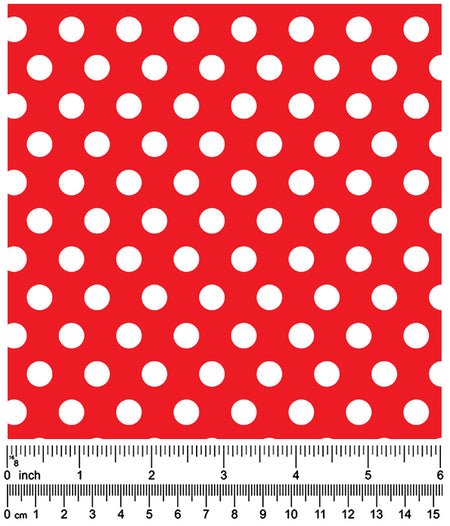 F7049 White Dots Doggie Fabric, Red