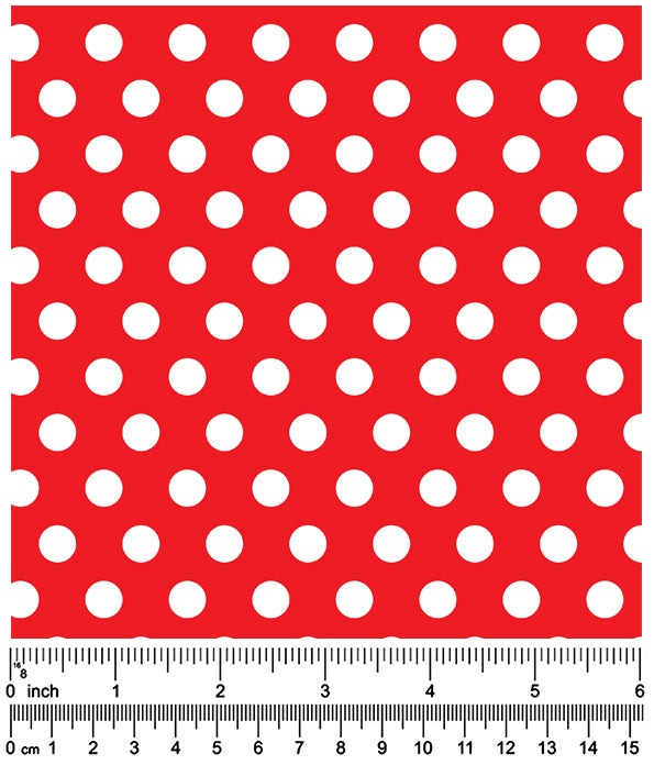 F7049 White Dots Doggie Fabric, Red