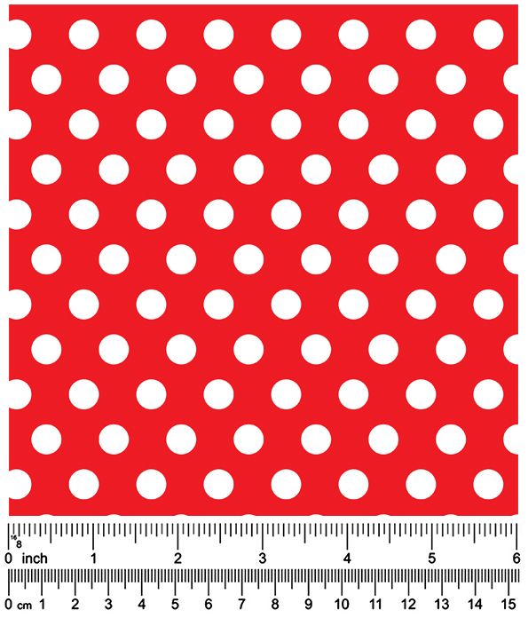 F7049 White Dots Doggie Fabric, Red