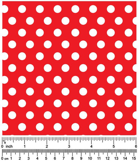 F7049 White Dots Doggie Fabric, Red