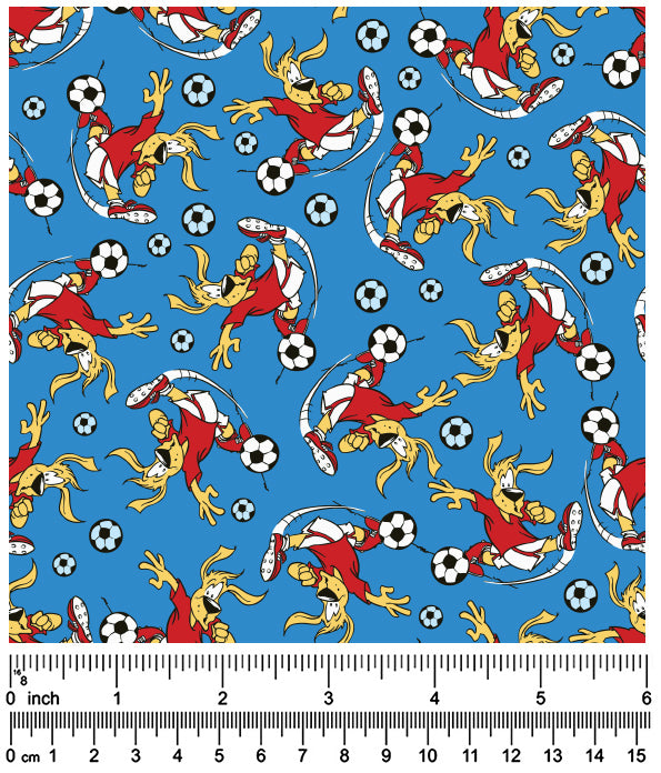 F7084 Soccer Football Doggie Fabric, Blue
